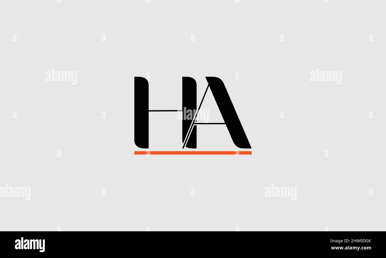Creative letter HA luxury icon design with a line under it. Stock Vector