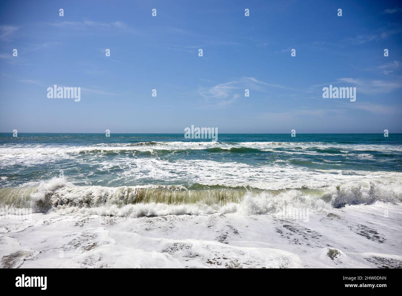 Breaking waves, Pacific Ocean, Rockaway Beach, Pacifica, California Stock Photo