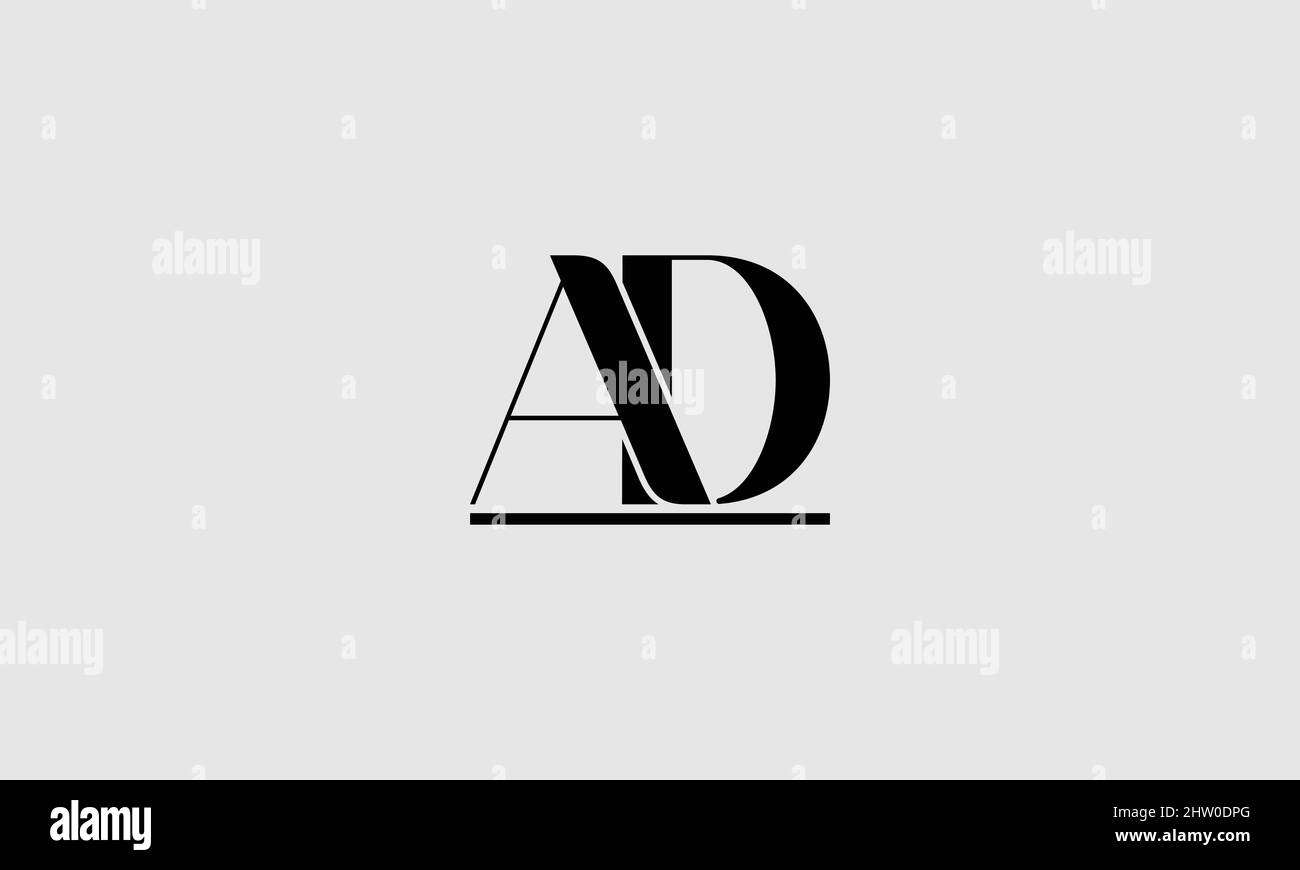 Creative letter AD luxury icon design with a line under it Stock Vector ...