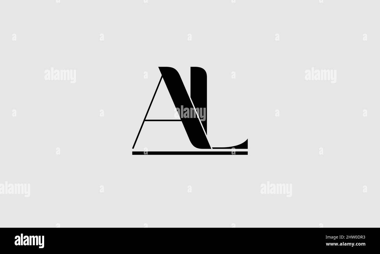 Creative letter AL luxury icon design with a line under it. Stock Vector