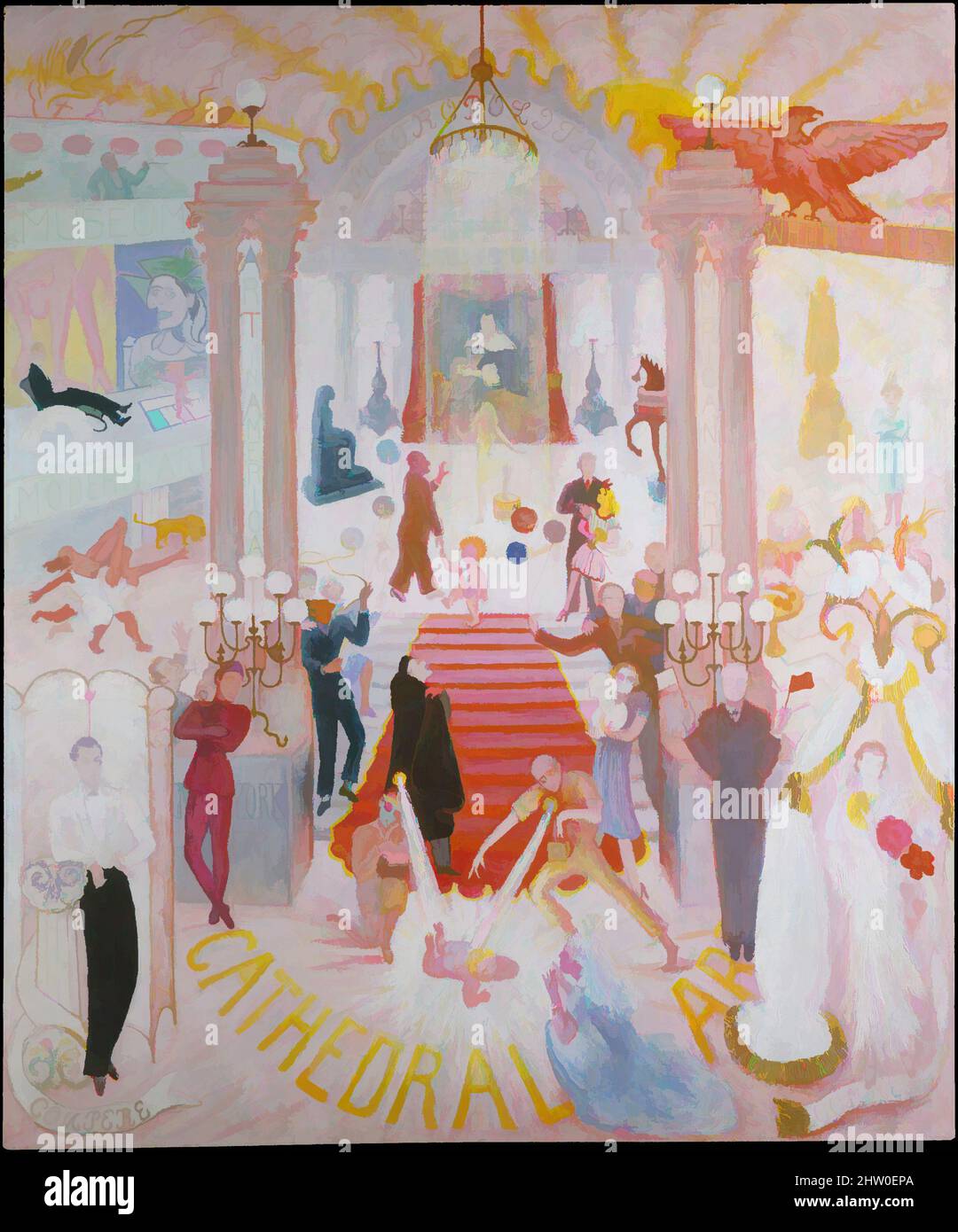 The Cathedrals of Art, 1942, Oil on canvas, 60 1/4 x 50 1/4 in. (153 x  127.6 cm), Paintings, Florine Stettheimer (American Stock Photo - Alamy