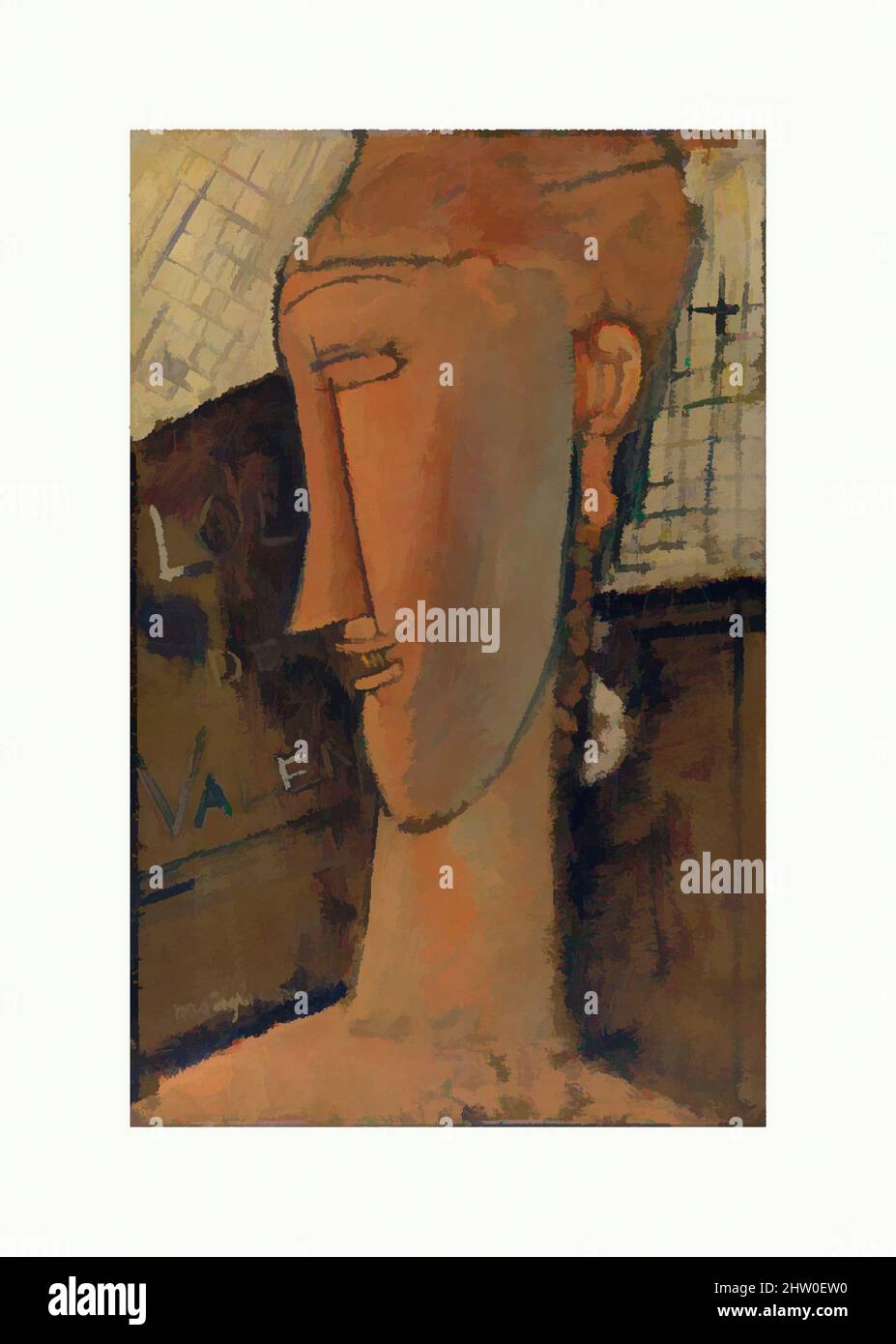Art inspired by Lola de Valence, 1915, Oil on paper, mounted on wood, H. 20 1/2 × W. 13 1/4 in. (52.1 × 33.7 cm), Paintings, Amedeo Modigliani (Italian, Livorno 1884–1920 Paris), Modigliani consistently integrated stylistic features of African art into his distinctive portraits. This, Classic works modernized by Artotop with a splash of modernity. Shapes, color and value, eye-catching visual impact on art. Emotions through freedom of artworks in a contemporary way. A timeless message pursuing a wildly creative new direction. Artists turning to the digital medium and creating the Artotop NFT Stock Photo