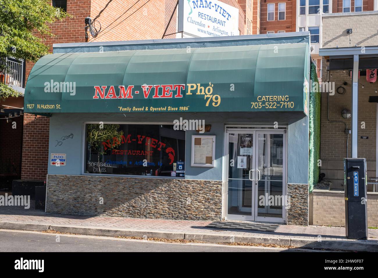 Arlington, Virginia. Nam Viet Pho Restaurant, Oldest Vietnamese Restaurant Surviving in Clarendon District of Arlington. Stock Photo