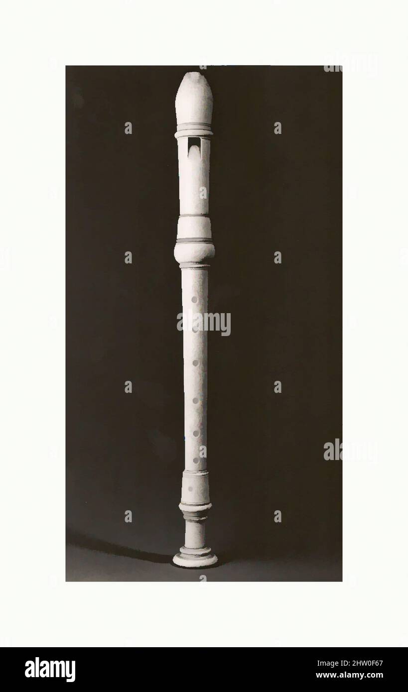 Art inspired by Alto Recorder in F, 18th century, Germany, German, Ivory, L. 19-3/32 in. (492 mm.), Aerophone-Whistle Flute-recorder, Classic works modernized by Artotop with a splash of modernity. Shapes, color and value, eye-catching visual impact on art. Emotions through freedom of artworks in a contemporary way. A timeless message pursuing a wildly creative new direction. Artists turning to the digital medium and creating the Artotop NFT Stock Photo