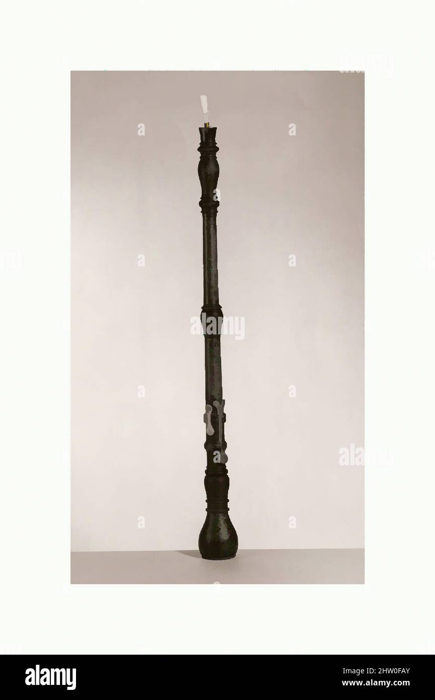 Art inspired by Oboe d'Amore in A, ca. 1725, Leipzig, Germany, German, Wood, brass, Length 630 mm, Diameter of bell 50 mm, Upper section 280 mm, Lower section 270 mm, Foot 120 Art inspired by Oboe d'Amore in A, ca. 1725, Leipzig, Germany, German, Wood, brass, Length 630 mm, Diameter of bell 50 mm, Upper section 280 mm, Lower section 270 mm, Foot 120