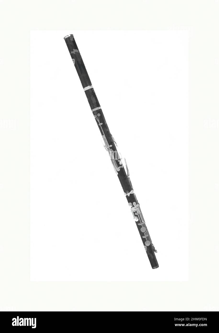 Art inspired by Transverse Flute in B, 1856–90, New York, United States, American, Wood, tortoiseshell, silver, Height: 27 1/16 in. (68.8 cm), Aerophone-Blow Hole-side-blown flute (transverse, Classic works modernized by Artotop with a splash of modernity. Shapes, color and value, eye-catching visual impact on art. Emotions through freedom of artworks in a contemporary way. A timeless message pursuing a wildly creative new direction. Artists turning to the digital medium and creating the Artotop NFT Stock Photo