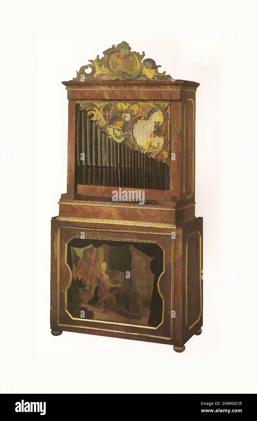 Art inspired by Chamber Organ, 18th century, Germany, German, Wood, various materials, H.: 217 cm (85-1/2 in, Classic works modernized by Artotop with a splash of modernity. Shapes, color and value, eye-catching visual impact on art. Emotions through freedom of artworks in a contemporary way. A timeless message pursuing a wildly creative new direction. Artists turning to the digital medium and creating the Artotop NFT Stock Photo