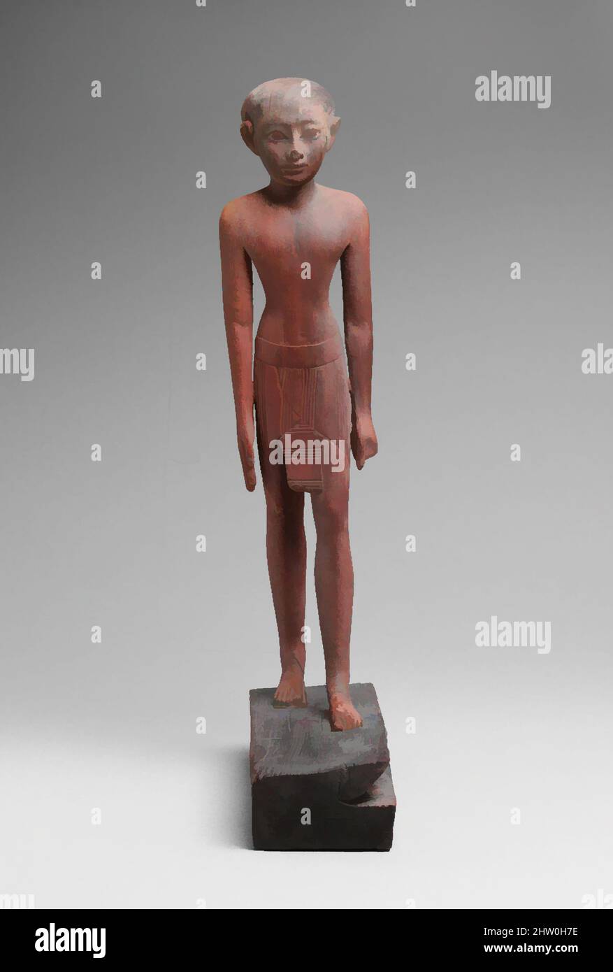 Art inspired by Statuette of Huwebenef, New Kingdom, Dynasty 18, early, ca. 1550–1479 B.C., From Egypt, Upper Egypt, Thebes, Asasif, Tomb CC 37, Hall (C), burial 24, inside coffin, Carnarvon/Carter excavations, 1911, Wood, H. 35 cm (13 3/4 in); w. 6.6 cm (2 5/8 in); d. 19.2 cm (7 9/16, Classic works modernized by Artotop with a splash of modernity. Shapes, color and value, eye-catching visual impact on art. Emotions through freedom of artworks in a contemporary way. A timeless message pursuing a wildly creative new direction. Artists turning to the digital medium and creating the Artotop NFT Stock Photo