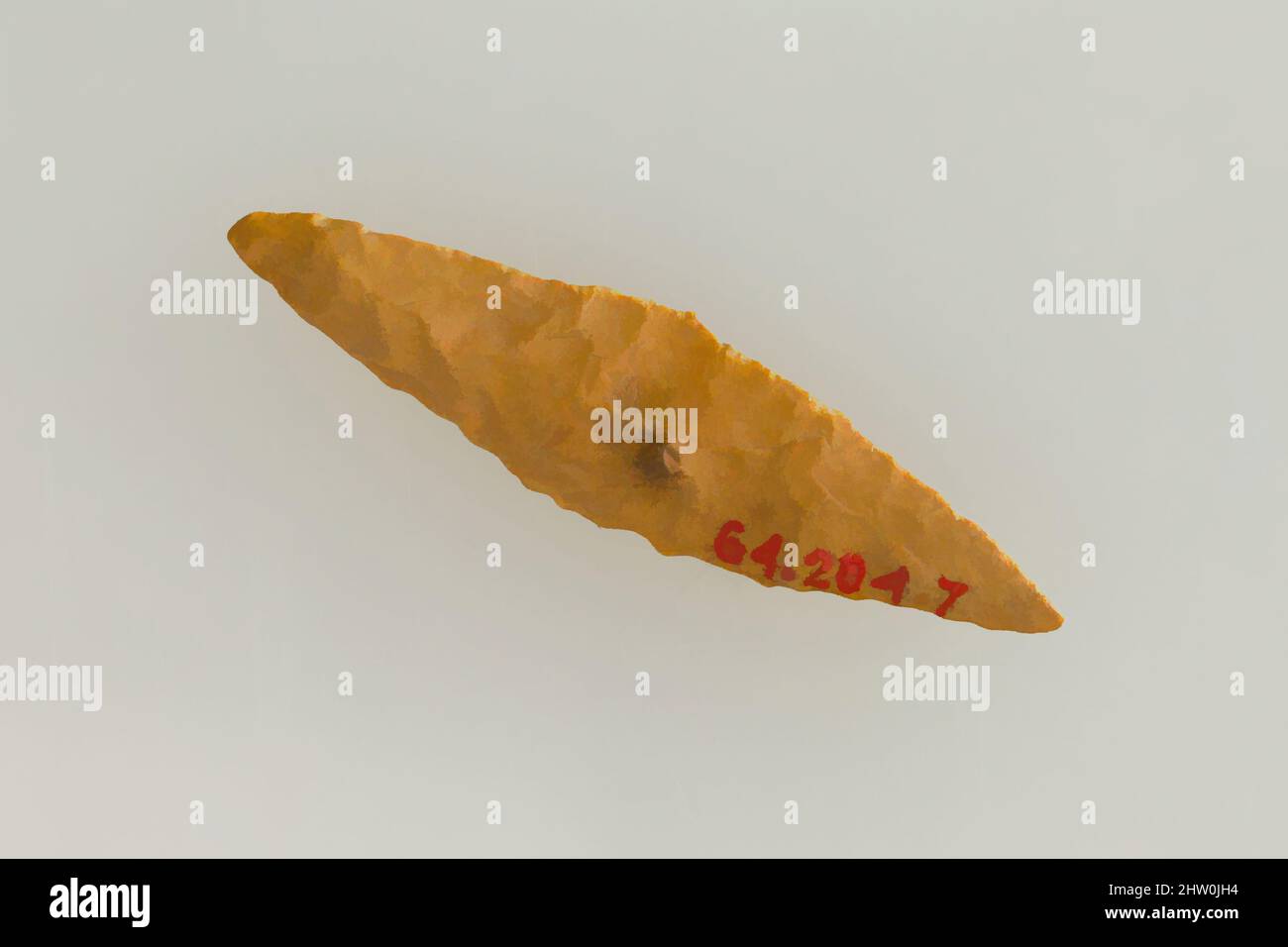 Art inspired by Arrowhead, Predynastic Period, ca. 3850–2960 B.C., From Egypt, Stone, Classic works modernized by Artotop with a splash of modernity. Shapes, color and value, eye-catching visual impact on art. Emotions through freedom of artworks in a contemporary way. A timeless message pursuing a wildly creative new direction. Artists turning to the digital medium and creating the Artotop NFT Stock Photo