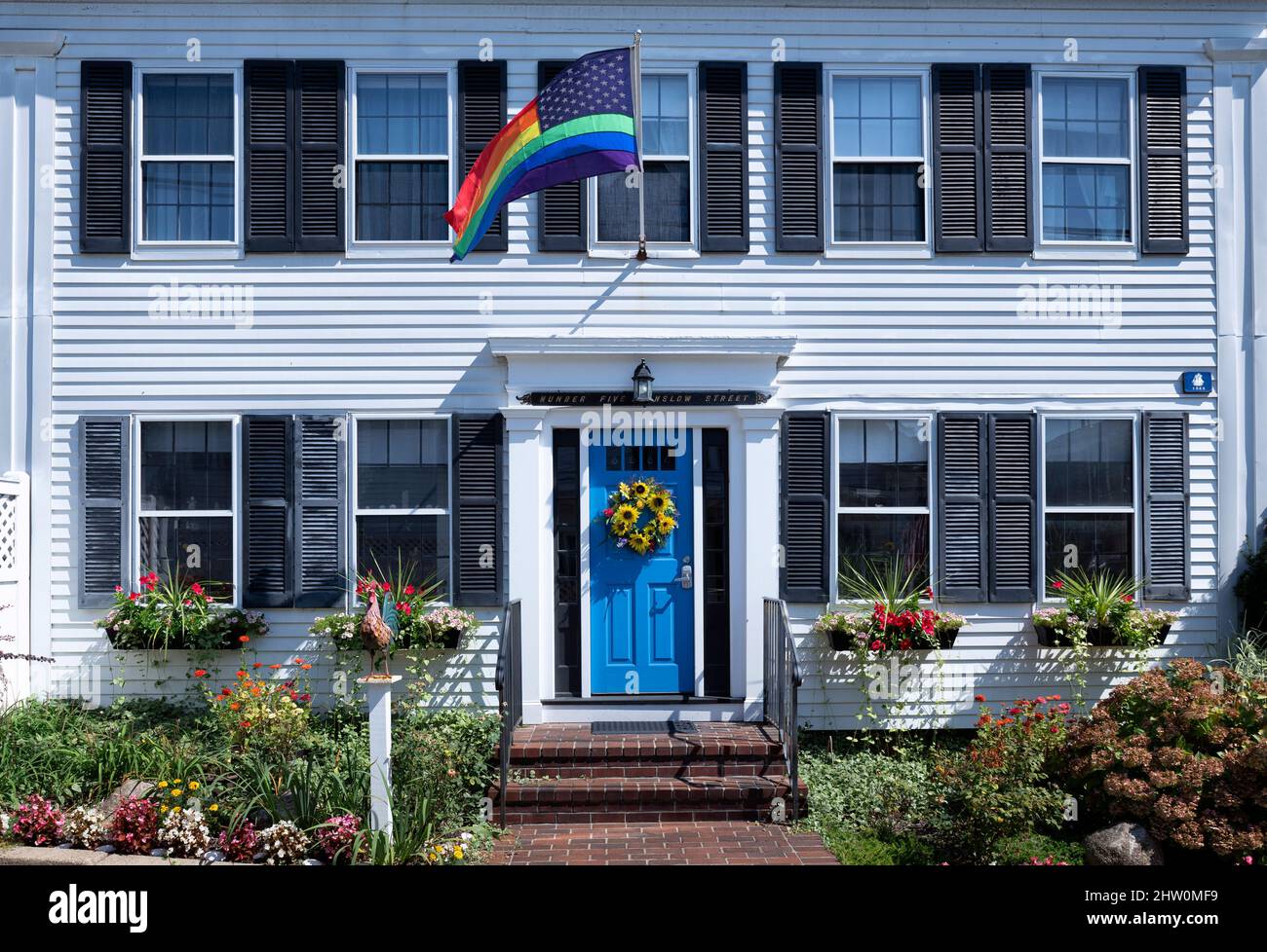 Charming Provincetown house exterior, Cape Cod, Massachusetts, USA. Stock Photo