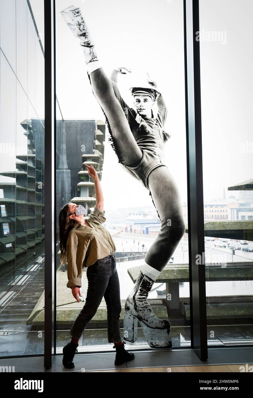 Dance student Andi Brogan at the preview for the Michael Clark: Cosmic Dancer exhibition at the V&A Dundee. The exhibition delves into the process of Michael Clark's collaborations with artists, designers, musicians and performers, giving an extraordinary insight into one of Scotland's most remarkable creative minds. Picture date: Thursday March 3, 2022. Stock Photo