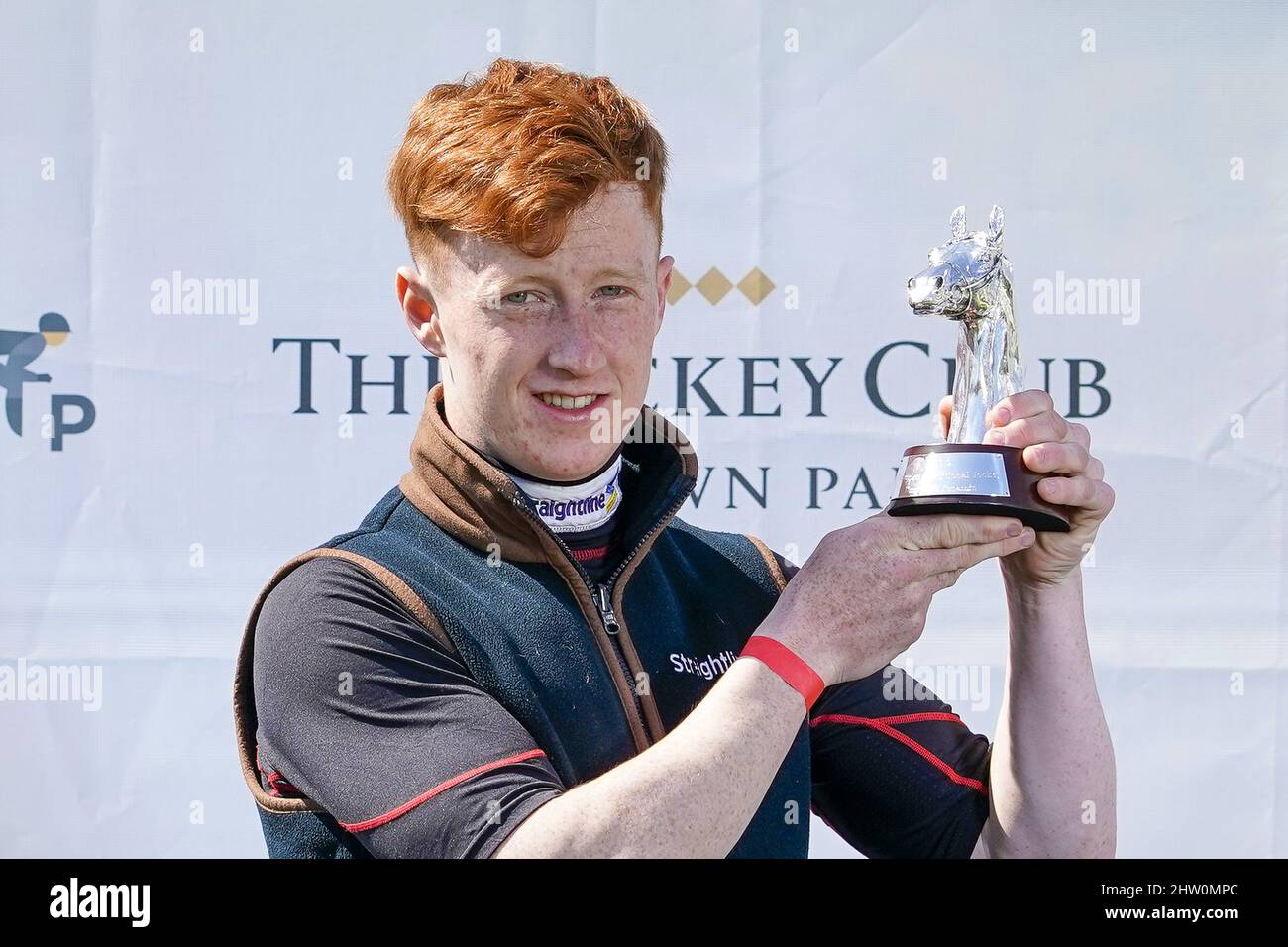 File photo dated 24-04-2021 of Jockey Danny McMenamin with his Champion Conditional Jockey trophy for the national hunt season 2020-2. Danny McMenamin is expected to be fit to ride Tommy’s Oscar in the Unibet Champion Hurdle at Cheltenham despite suffering a heavy fall at Musselburgh on Wednesday. Issue date: Thursday March 3, 2022. Stock Photo