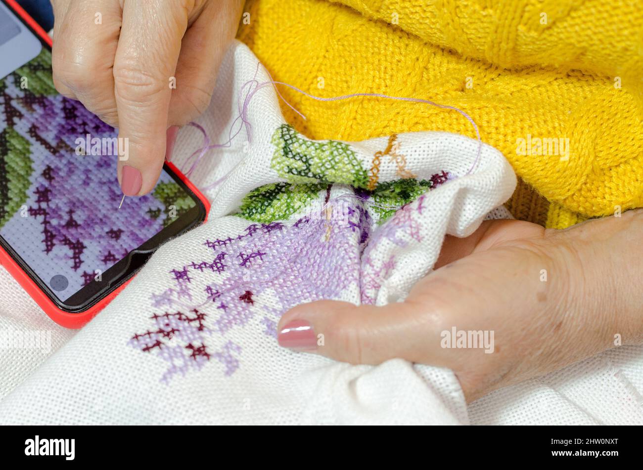 Embroidering Process Hi Res Stock Photography And Images Alamy