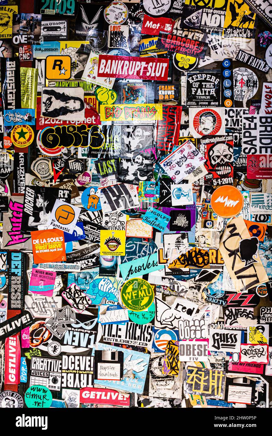 Stickers A-1 Record Shop East Village Manhattan New York, New York, USA ...