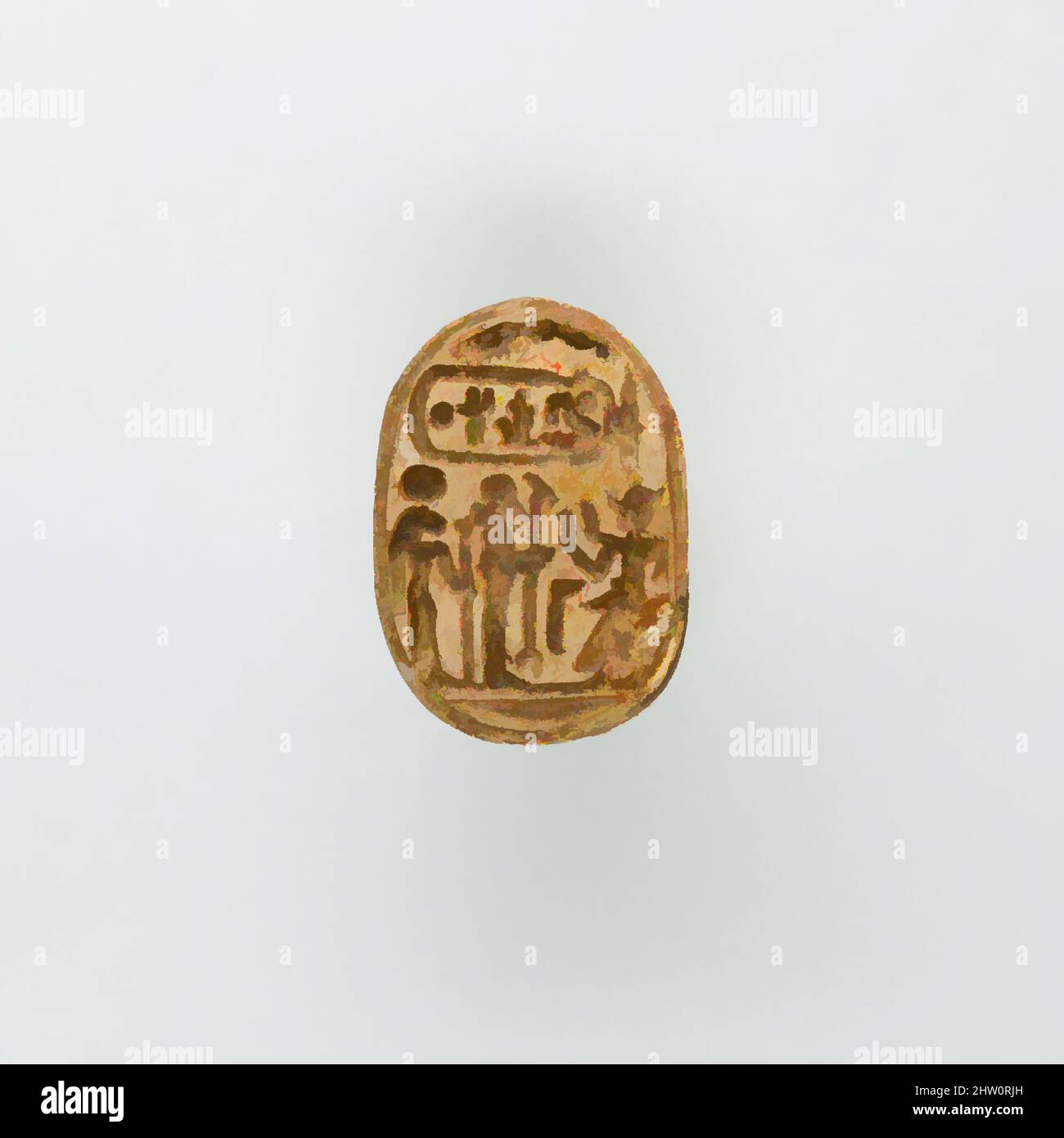 Art inspired by Scarab, New Kingdom, Ramesside, Dynasty 19–20, ca. 1295–1070 B.C., From Egypt, Steatite, L. 1.7 cm (11/16 in, Classic works modernized by Artotop with a splash of modernity. Shapes, color and value, eye-catching visual impact on art. Emotions through freedom of artworks in a contemporary way. A timeless message pursuing a wildly creative new direction. Artists turning to the digital medium and creating the Artotop NFT Stock Photo