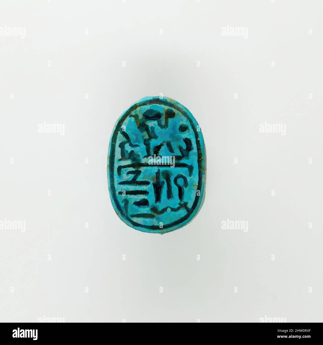 Art inspired by Scarab, New Kingdom, Ramesside, Dynasty 19–20, ca. 1295–1070 B.C., From Egypt, Steatite (glazed), L. 1.8 cm (11/16 in, Classic works modernized by Artotop with a splash of modernity. Shapes, color and value, eye-catching visual impact on art. Emotions through freedom of artworks in a contemporary way. A timeless message pursuing a wildly creative new direction. Artists turning to the digital medium and creating the Artotop NFT Stock Photo