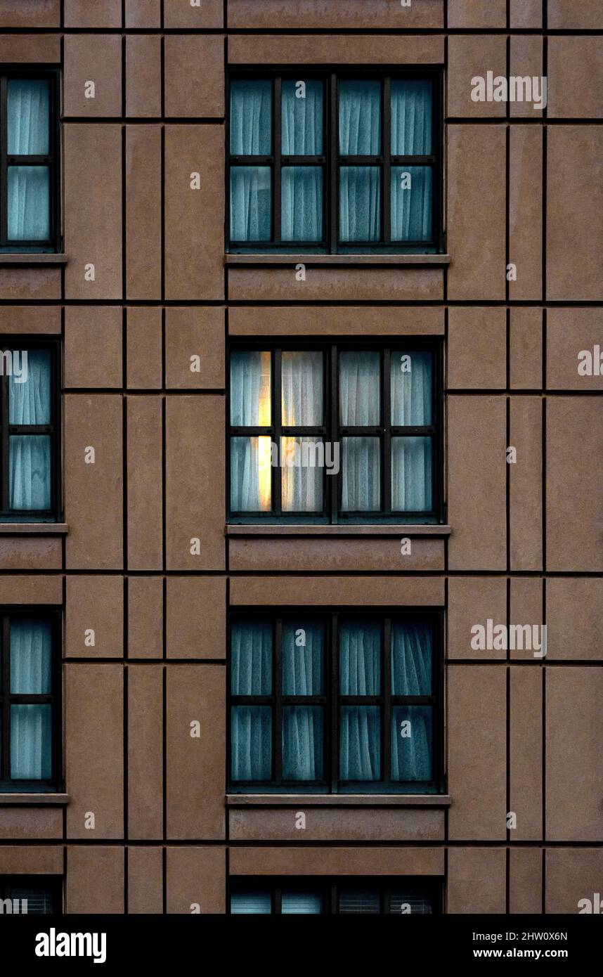 Hotel with occupied room. Stock Photo