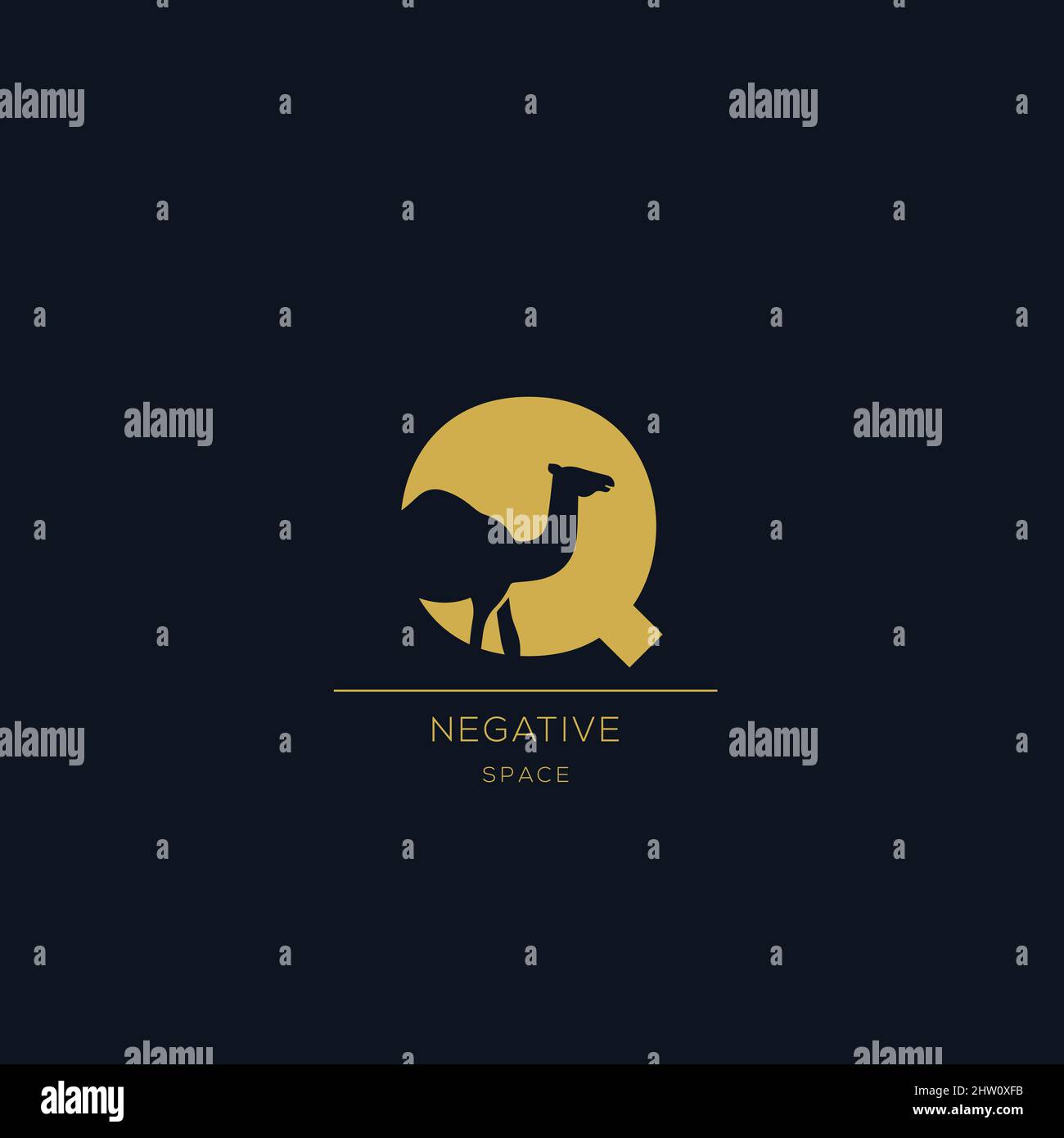 LETTER Q LOGO NEGATIVE SPACE MONOGRAM Stock Vector Image & Art - Alamy