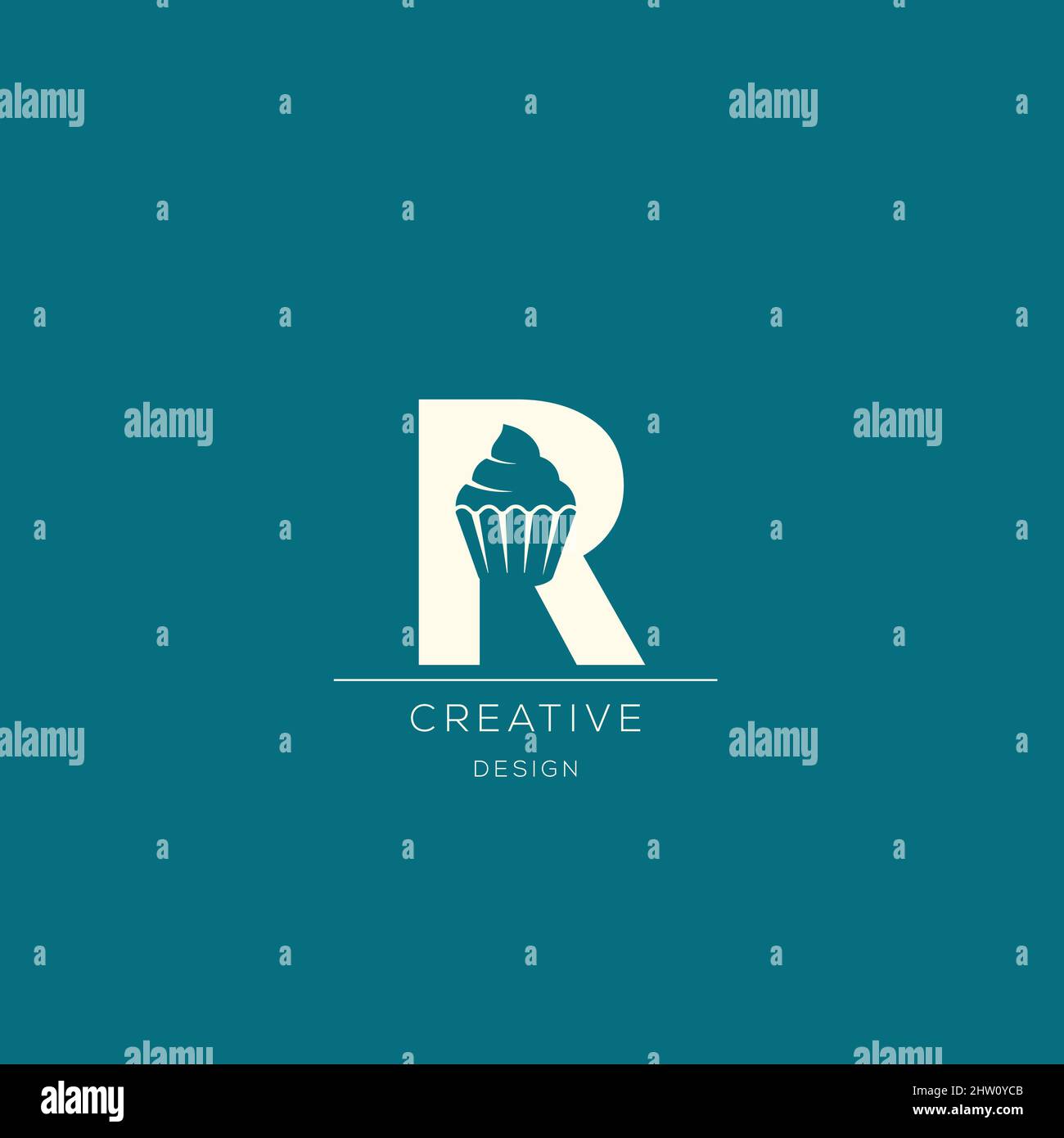 Initial letter R NEGATIVE SPACE logo vector icon Stock Vector Image ...