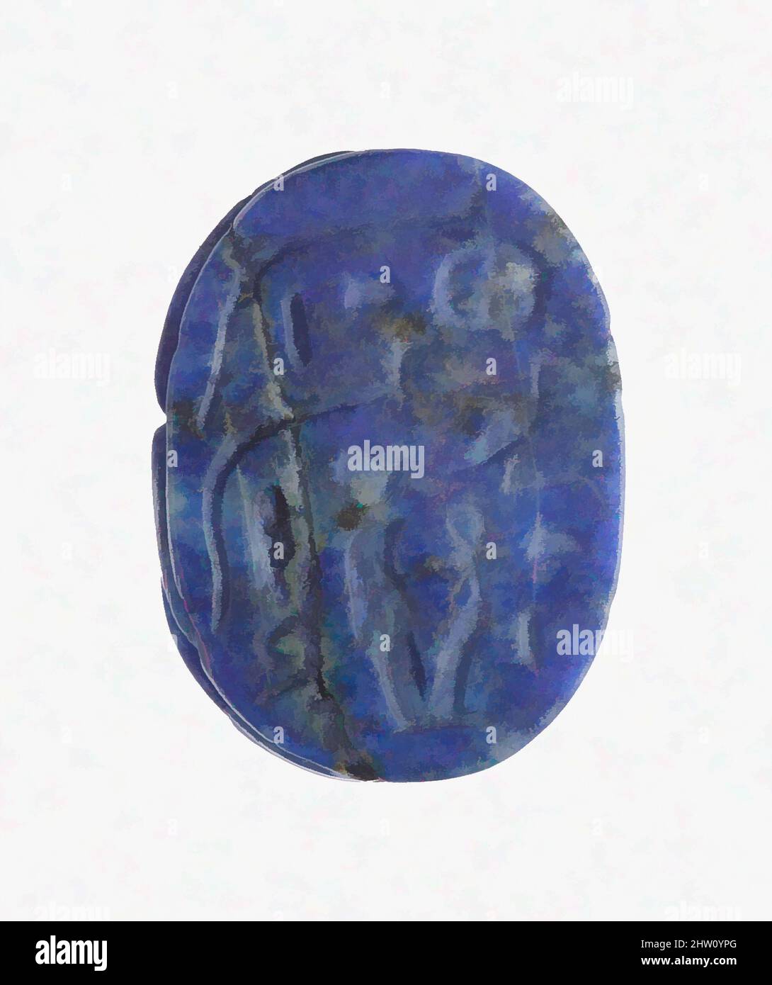 Art inspired by Scarab, Third Intermediate Period–Late Period, Dynasty 21–30, ca. 1070–343 B.C., From Egypt, Lapis lazuli, L. 1.8 cm (11/16 in, Classic works modernized by Artotop with a splash of modernity. Shapes, color and value, eye-catching visual impact on art. Emotions through freedom of artworks in a contemporary way. A timeless message pursuing a wildly creative new direction. Artists turning to the digital medium and creating the Artotop NFT Stock Photo