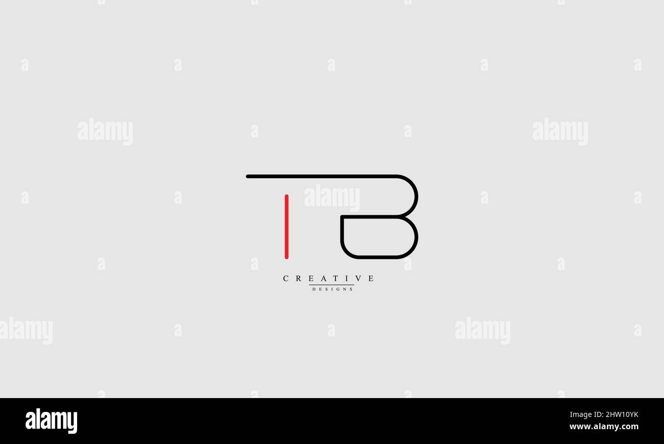 Alphabet letters Initials Monogram logo TB BT T B Stock Vector