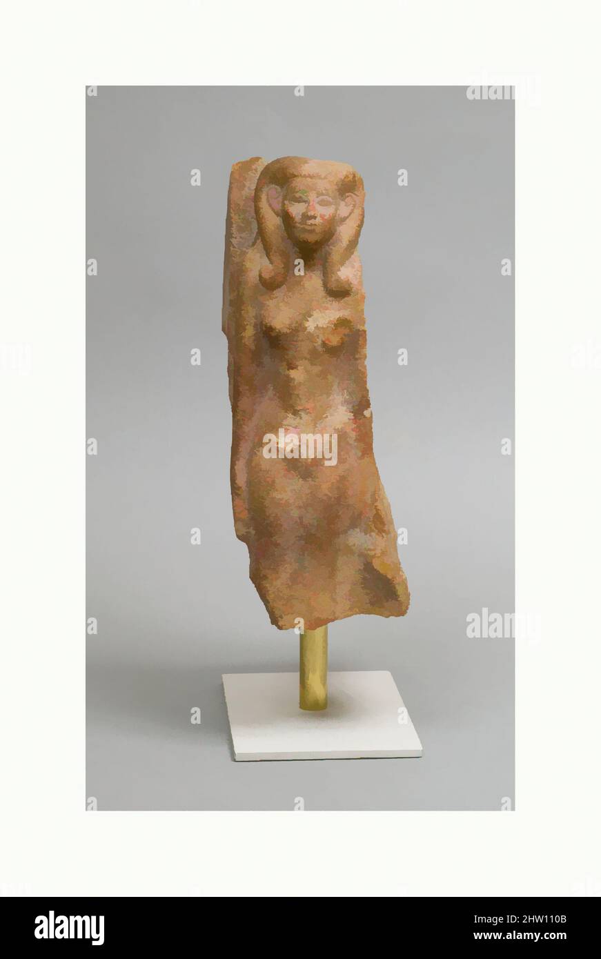 Art inspired by Statuette of woman, Middle Kingdom, Dynasty 12–13, ca. 1981–1640 B.C., From Egypt, Memphite Region, Lisht South, Mastaba of Senwosretankh, Pit 23, 1932–33, Quartzite, h. 31.5 cm (12 3/8 in); w. 13 cm (5 1/8 in); d. 19.5 cm (7 11/16 in, Classic works modernized by Artotop with a splash of modernity. Shapes, color and value, eye-catching visual impact on art. Emotions through freedom of artworks in a contemporary way. A timeless message pursuing a wildly creative new direction. Artists turning to the digital medium and creating the Artotop NFT Stock Photo