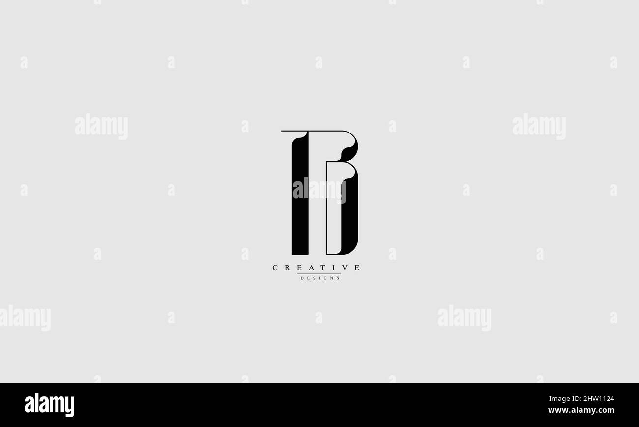 Alphabet letters Initials Monogram logo TB BT T B Stock Vector