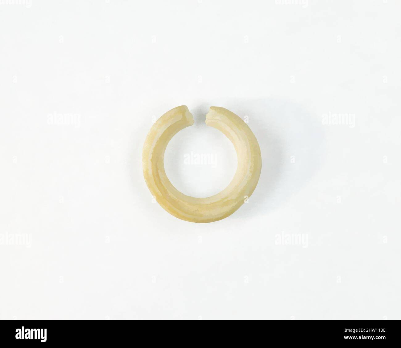 Art inspired by Penannular Earring, New Kingdom, Dynasty 18, ca. 1550–1295 B.C., From Egypt; Probably from Northern Upper Egypt, Deir el-Ballas, Shell, Diam. 1.2 cm (1/2 in, Classic works modernized by Artotop with a splash of modernity. Shapes, color and value, eye-catching visual impact on art. Emotions through freedom of artworks in a contemporary way. A timeless message pursuing a wildly creative new direction. Artists turning to the digital medium and creating the Artotop NFT Stock Photo