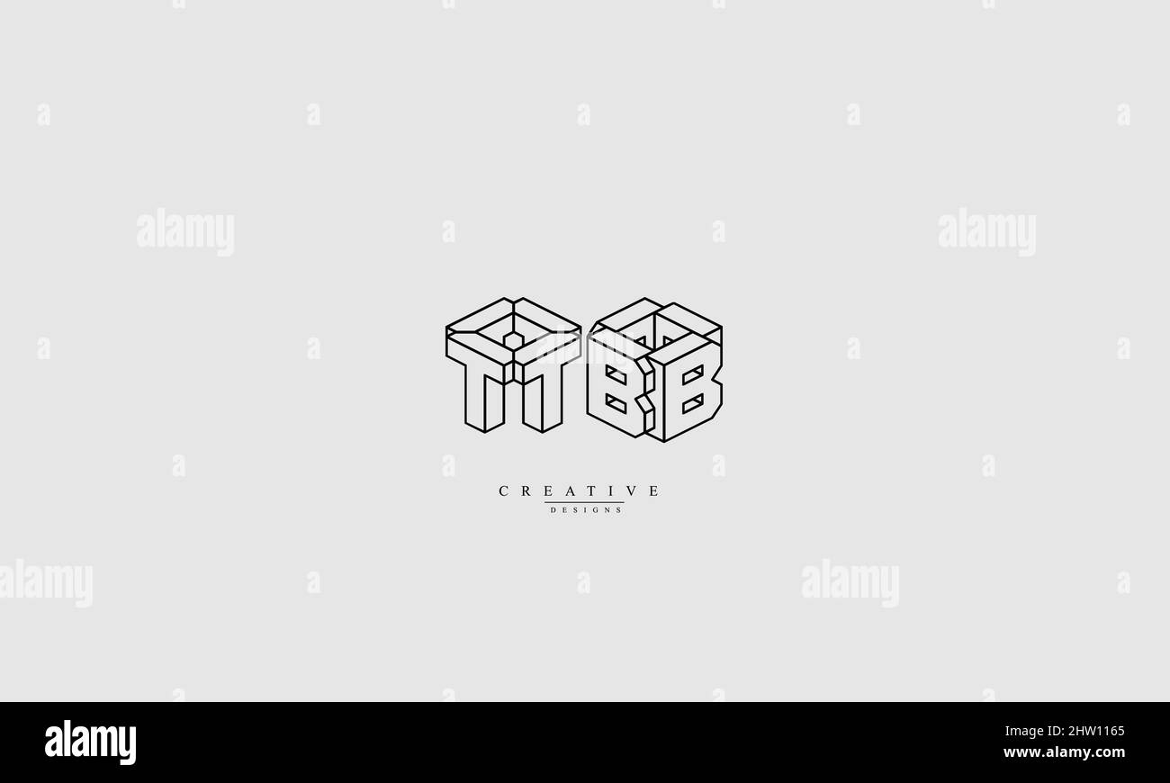 Alphabet letters Initials Monogram logo TB BT T B Stock Vector