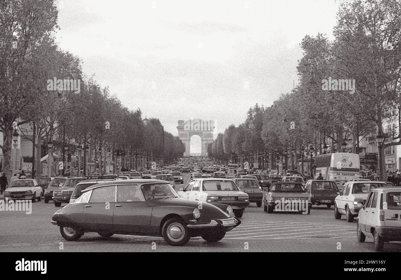 1964 Citroen DS19 on the Champs-Elysees Paris France Stock Photo