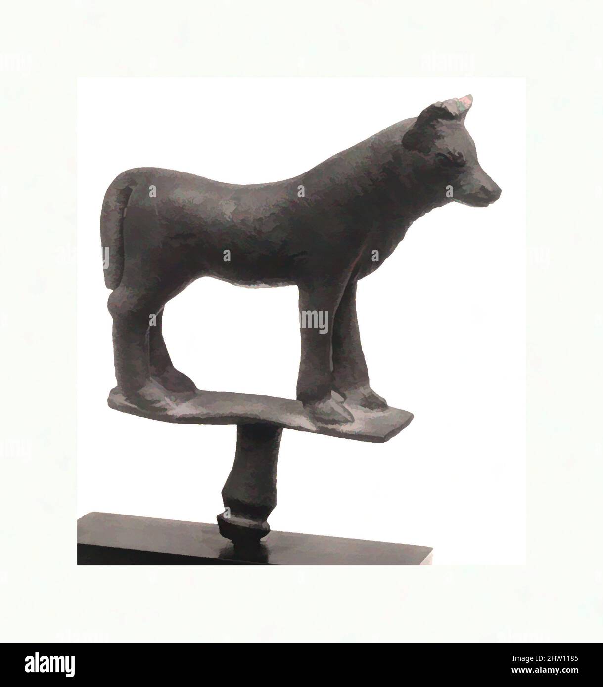 Art inspired by Figurine of bull, Late Period, ca. 712–343 B.C., From Egypt, Copper Alloy, h. 5.1 cm (2 in, Classic works modernized by Artotop with a splash of modernity. Shapes, color and value, eye-catching visual impact on art. Emotions through freedom of artworks in a contemporary way. A timeless message pursuing a wildly creative new direction. Artists turning to the digital medium and creating the Artotop NFT Stock Photo