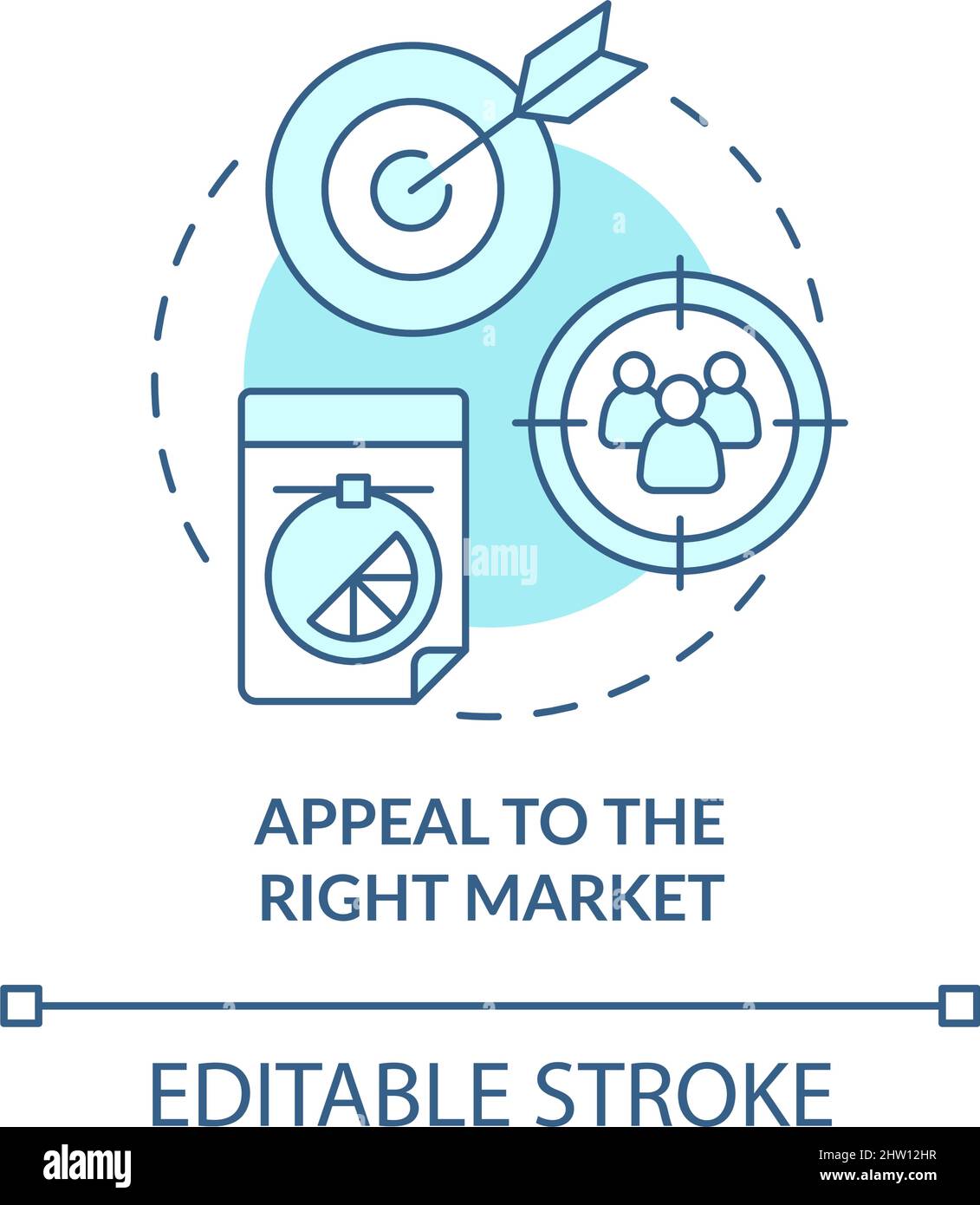 Appeal to right market turquoise concept icon Stock Vector Image & Art ...
