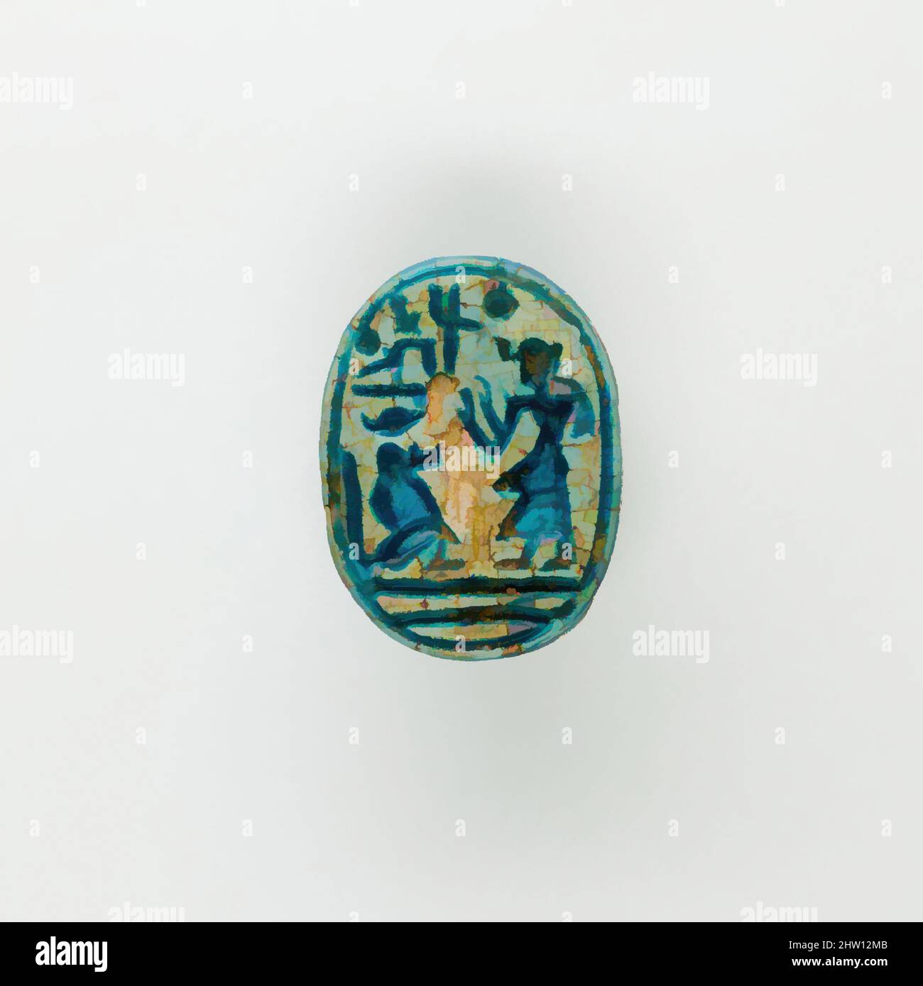 Art inspired by Scarab, New Kingdom, Ramesside, Dynasty 19–20, ca. 1295–1070 B.C., From Egypt, Faience, l. 1.8 cm (11/16 in, Classic works modernized by Artotop with a splash of modernity. Shapes, color and value, eye-catching visual impact on art. Emotions through freedom of artworks in a contemporary way. A timeless message pursuing a wildly creative new direction. Artists turning to the digital medium and creating the Artotop NFT Stock Photo