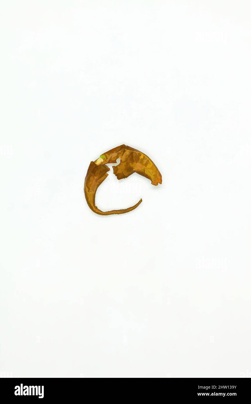 Art inspired by Earring, Late Period, Dynasty 26–29, 664–380 B.C., From Egypt, Memphite Region, Saqqara, Gold sheet, Classic works modernized by Artotop with a splash of modernity. Shapes, color and value, eye-catching visual impact on art. Emotions through freedom of artworks in a contemporary way. A timeless message pursuing a wildly creative new direction. Artists turning to the digital medium and creating the Artotop NFT Stock Photo