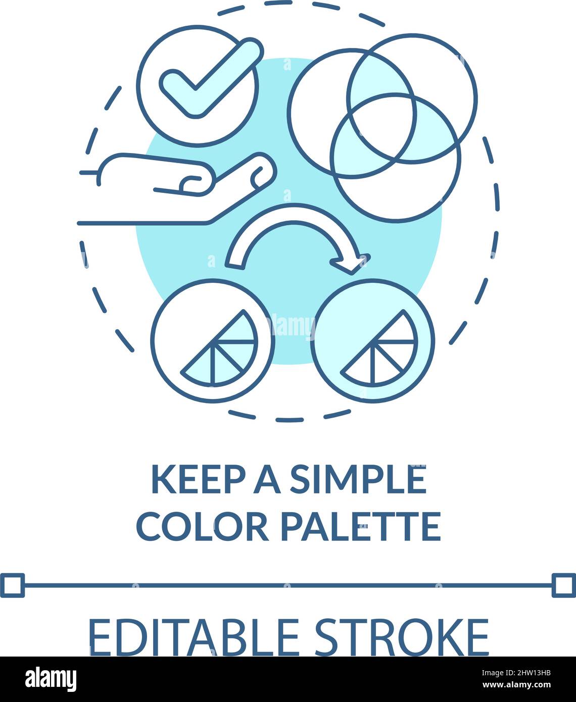 Keep simple color palette turquoise concept icon Stock Vector