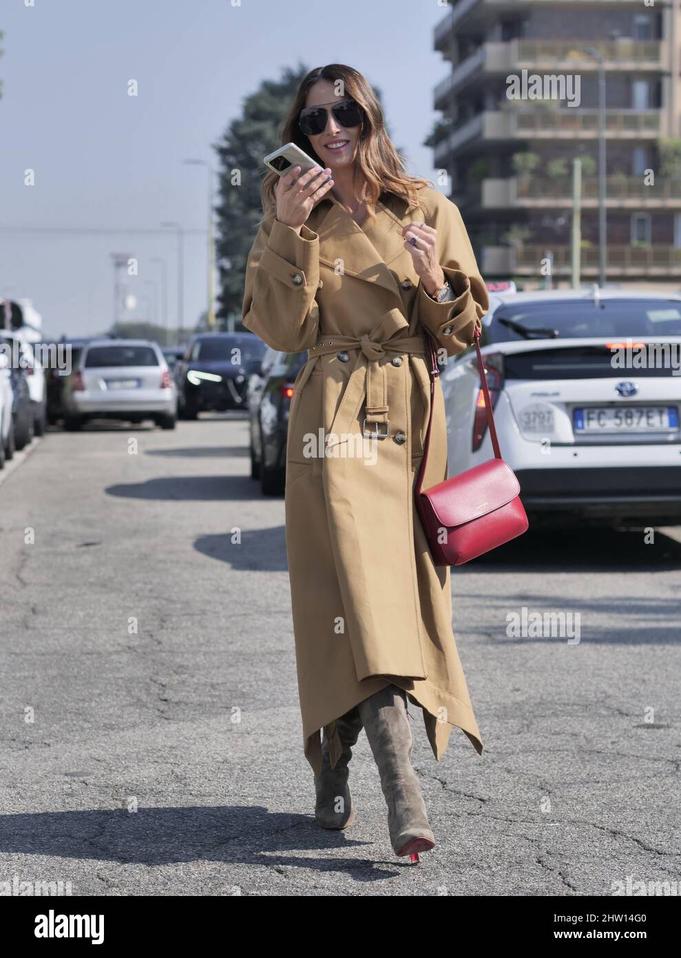 Ludovica Sauer street style outfit during Milano fashion week fall/winter  collections 2021/2022 Stock Photo - Alamy
