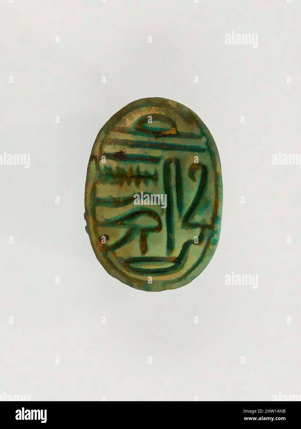 Art inspired by Scarab, New Kingdom, Ramesside, Dynasty 19–20, ca. 1295–1070 B.C., From Egypt, Steatite, L. 1.5 cm (9/16 in, Classic works modernized by Artotop with a splash of modernity. Shapes, color and value, eye-catching visual impact on art. Emotions through freedom of artworks in a contemporary way. A timeless message pursuing a wildly creative new direction. Artists turning to the digital medium and creating the Artotop NFT Stock Photo