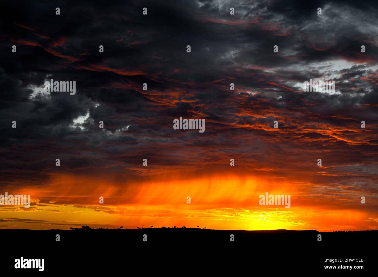 Colourful sunrise in Australia's Outback. Stock Photo