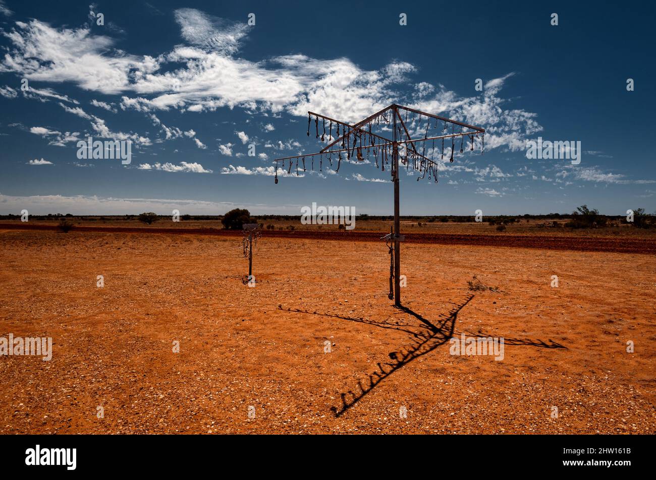 Famous Tool Tree sculpture at Silver City Highway. Stock Photo