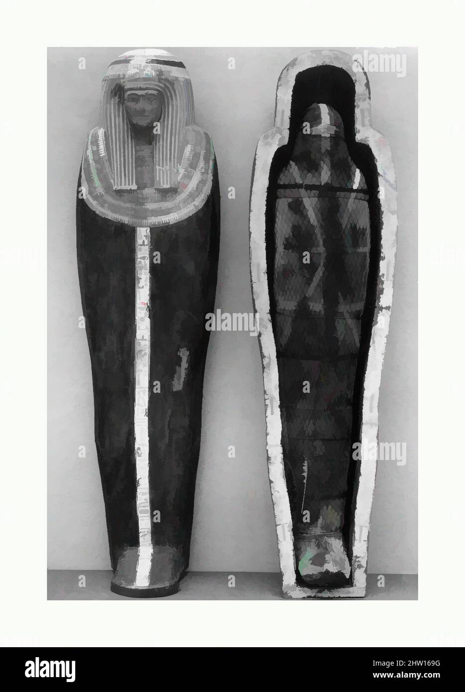 Art inspired by Mummy of Nesiamun, Late Period, Dynasty 25–26, ca. 712–525 B.C., From Egypt, Upper Egypt, Thebes, Deir el-Bahri, Priests' Cemetery, Tomb s, 1922–23, Human remains, linen, mummification material, The mummy is not on view, but lies in its coffin, Classic works modernized by Artotop with a splash of modernity. Shapes, color and value, eye-catching visual impact on art. Emotions through freedom of artworks in a contemporary way. A timeless message pursuing a wildly creative new direction. Artists turning to the digital medium and creating the Artotop NFT Stock Photo