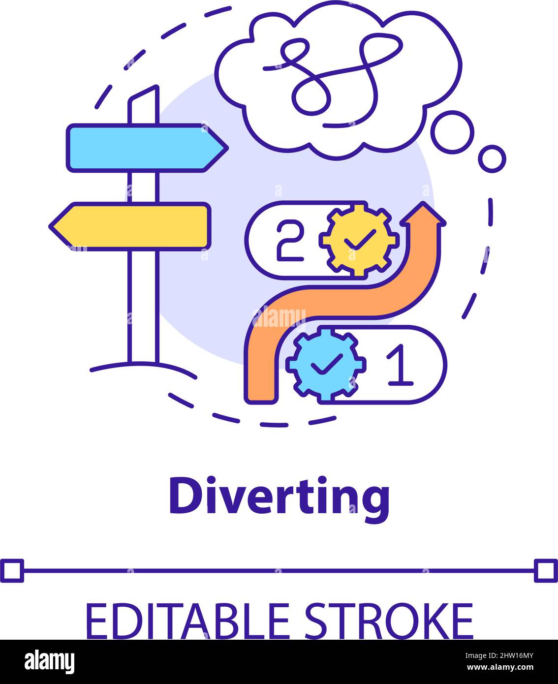 Diverting concept icon Stock Vector