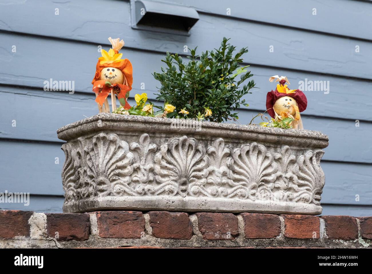 Halloween Decorations, Old Town, Alexandria, Virginia, USA Stock Photo