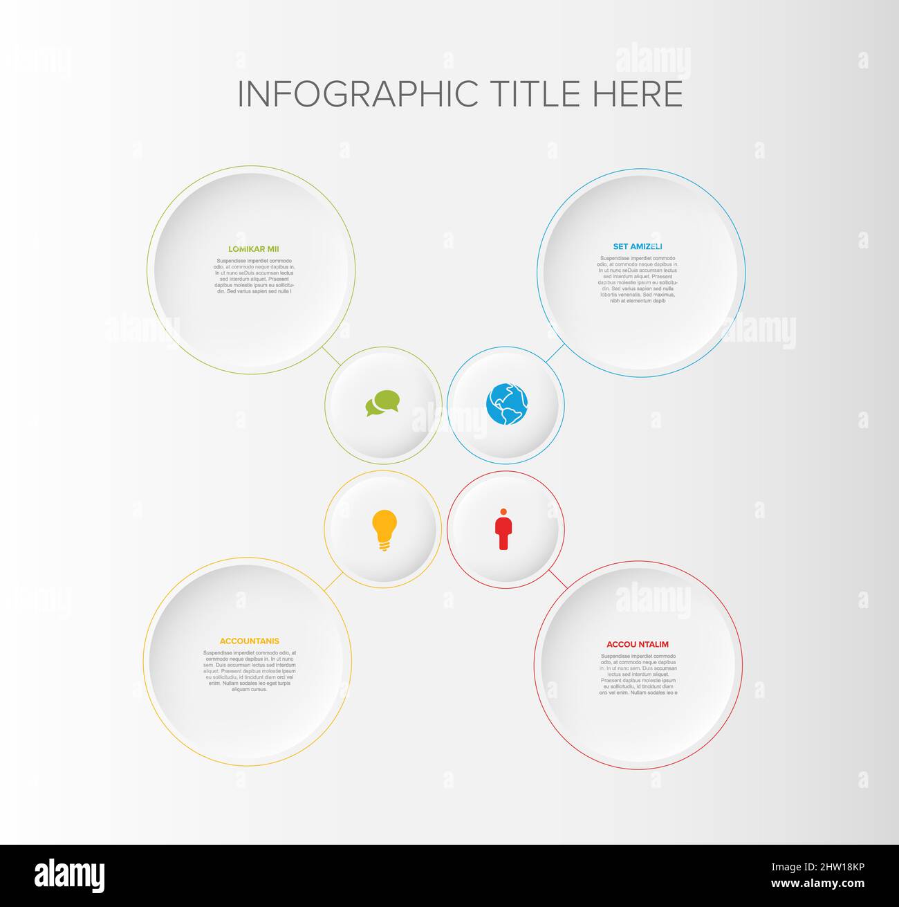 Vector multipurpose Infographic template with four elements options and ...
