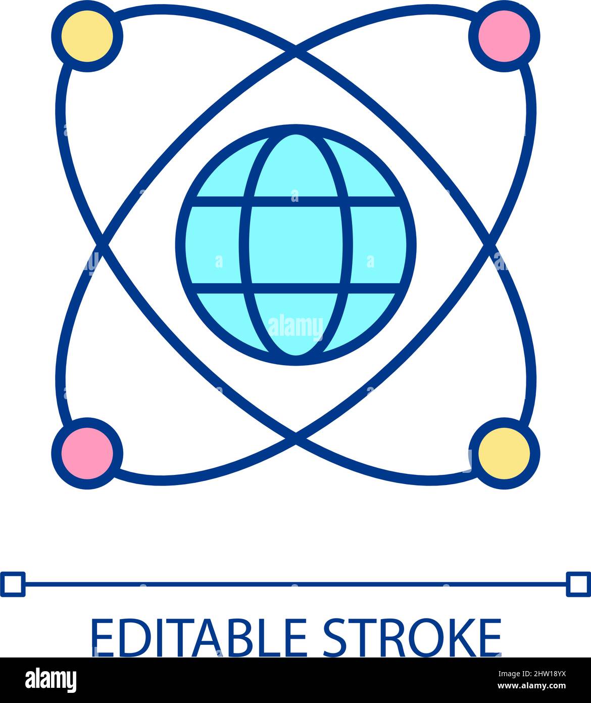 Worldwide web RGB color icon Stock Vector