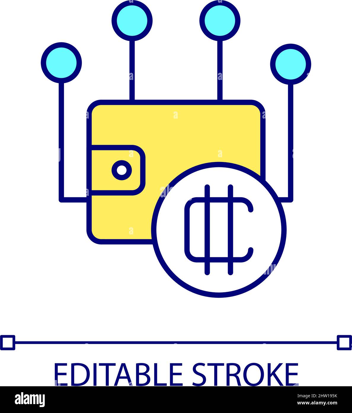 Crypto wallet RGB color icon Stock Vector