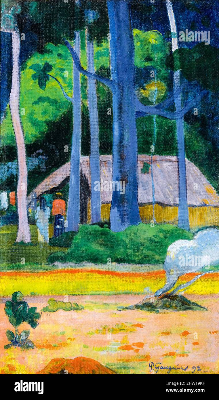 Paul Gauguin, Cabane sous les arbres, painting in oil on canvas, 1892