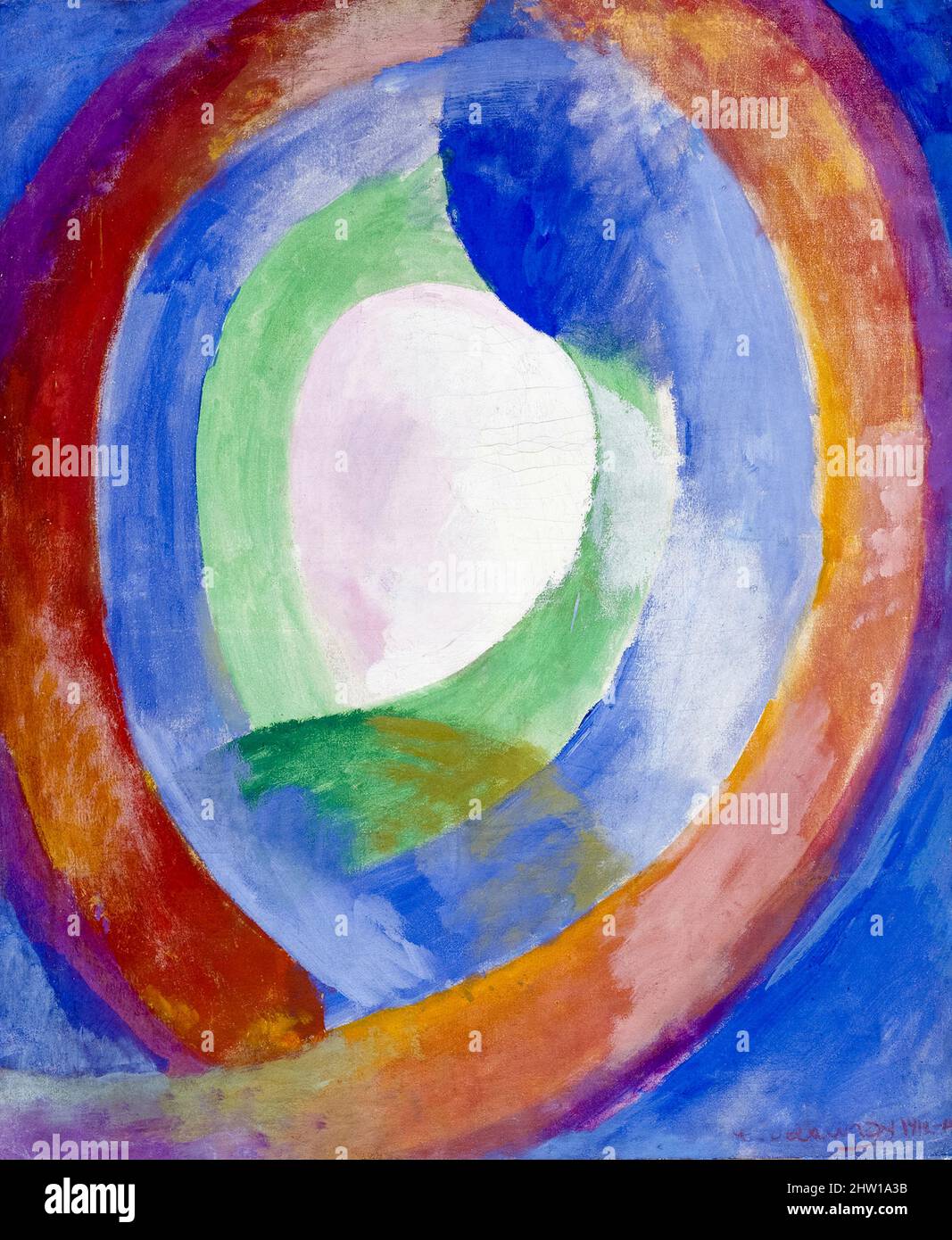 Robert Delaunay, Formes circulaires, lune No. 1, abstract painting in oil on canvas, 1913 Stock Photo