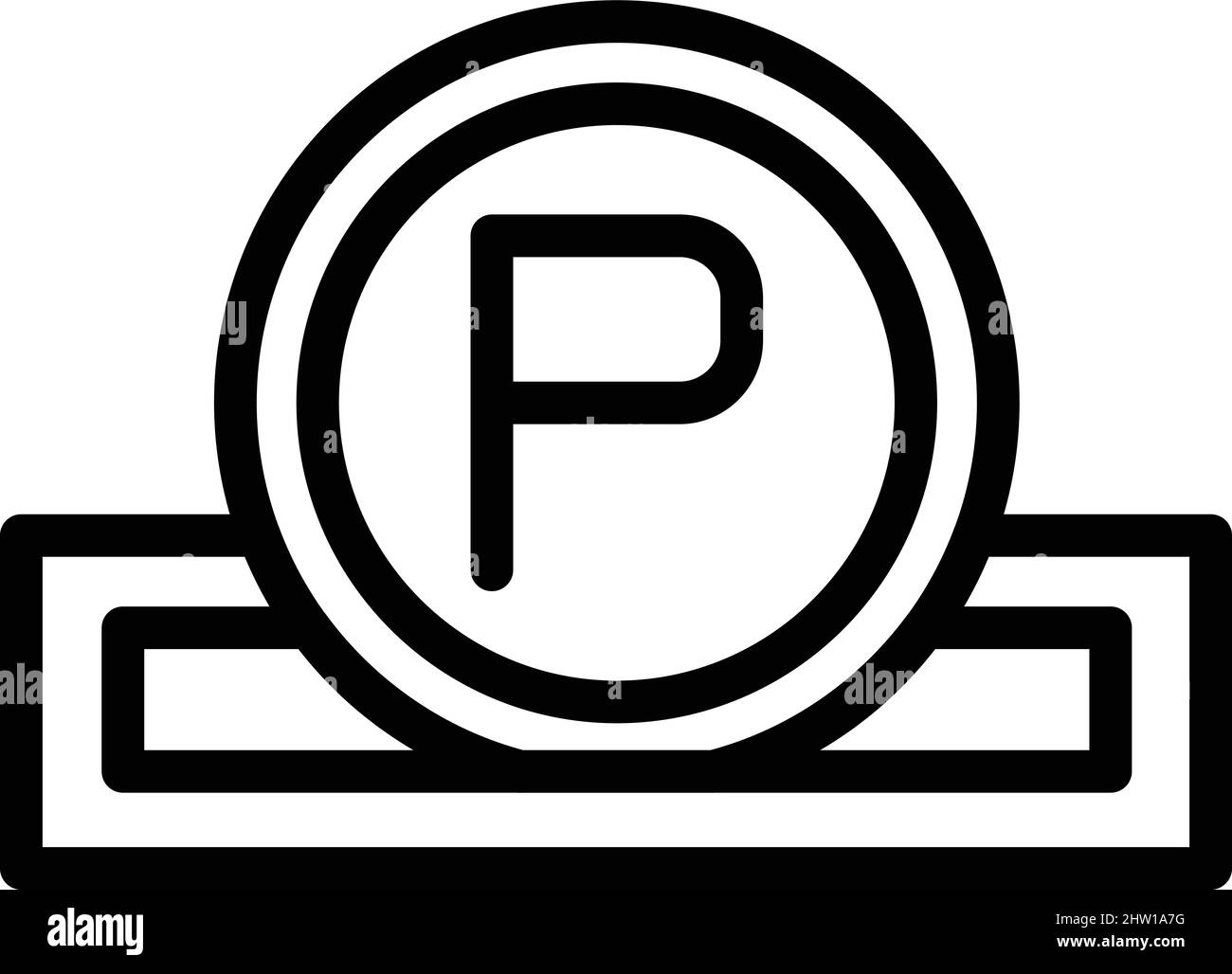 Parking coin icon outline vector. Car traffic. Vehicle zone Stock