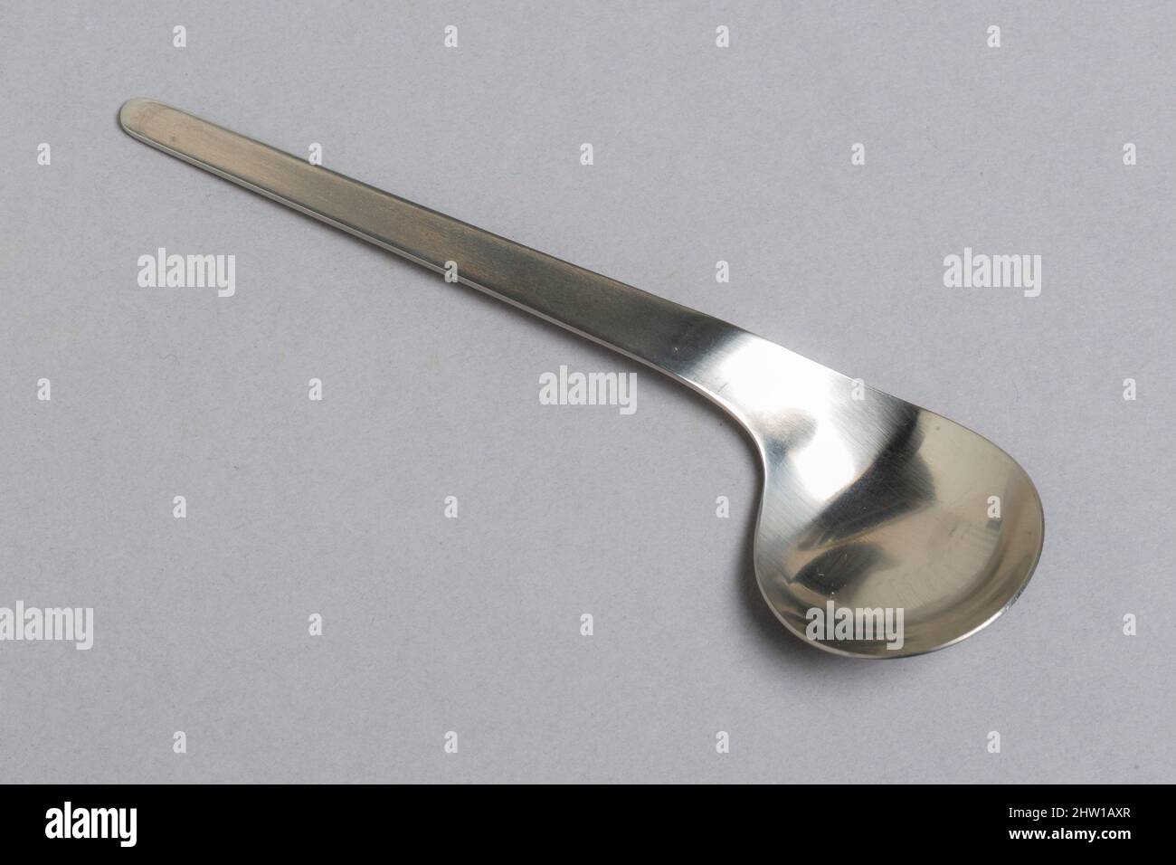 AJ cutlery by Arne Jacobsen, made by Anton Michelsen, Denmark.  Left-handed soup spoon. Stock Photo