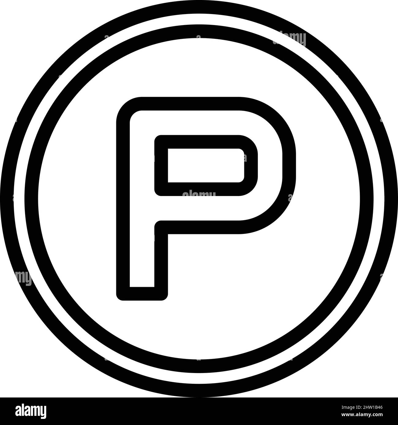 Parking Sign Icon Outline Vector Car Park Garage Place Stock Vector